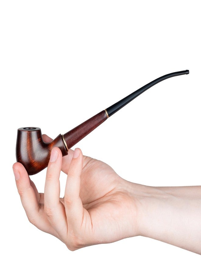 Dr Watson Dr. Watson - Churchwarden Wooden Tobacco Pipe, Hand Carved, Fits 9mm filter, Comes with Pouch, Boxed (Lady Blues) - Image 5