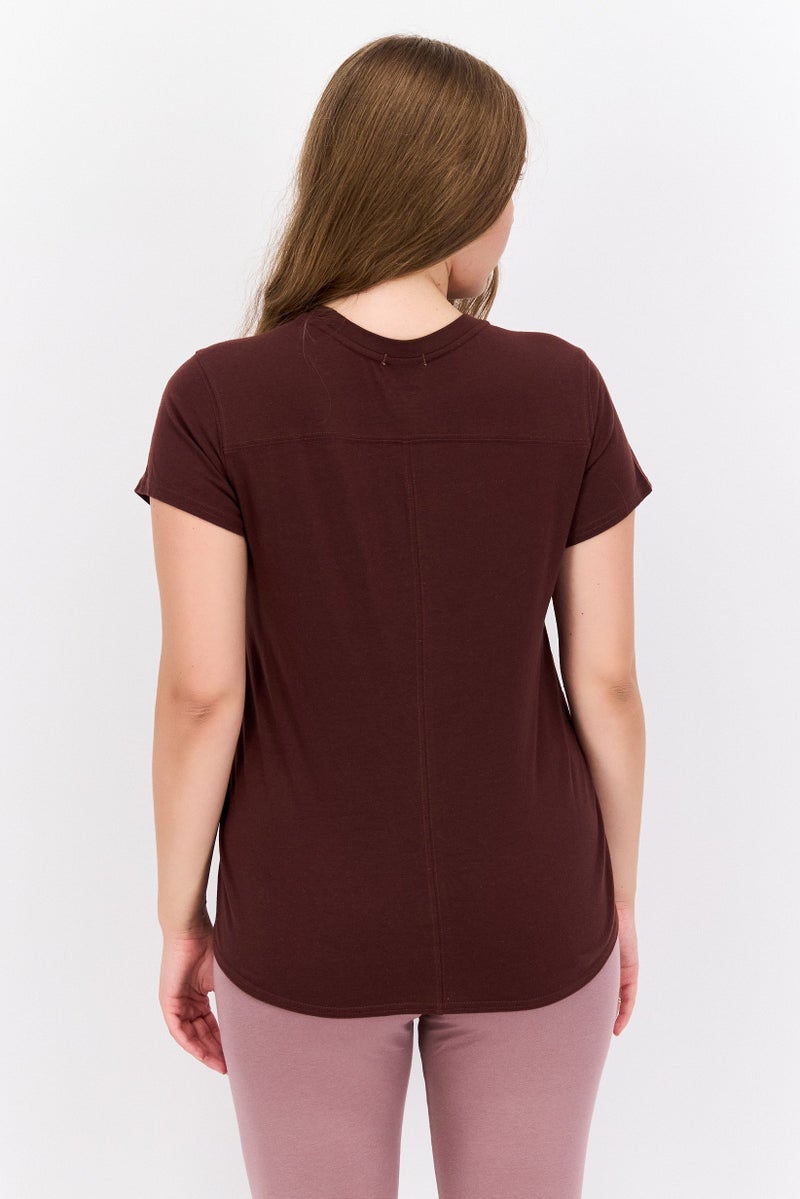 Brooks Women Sportswear Fit Short Sleeve Ruining Top, Dark Brown  - Image 2