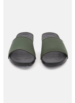FitFlop Men Slip On Lido Slide Sandal, Green/Black  - Image 3