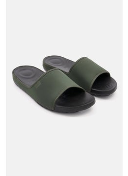 FitFlop Men Slip On Lido Slide Sandal, Green/Black  - Image 1