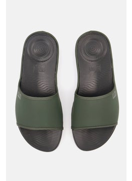 FitFlop Men Slip On Lido Slide Sandal, Green/Black  - Image 4