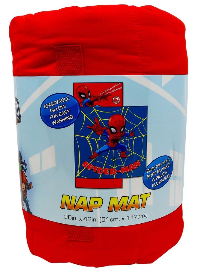 Jay Franco - Marvel Super Hero Adventures Spidey Action Nap Mat Builtin Pillow And Blanket Featuring Spiderman Super Soft Microfiber Kids'/Toddler/Children'S Bedding Ages 35 - Image 1