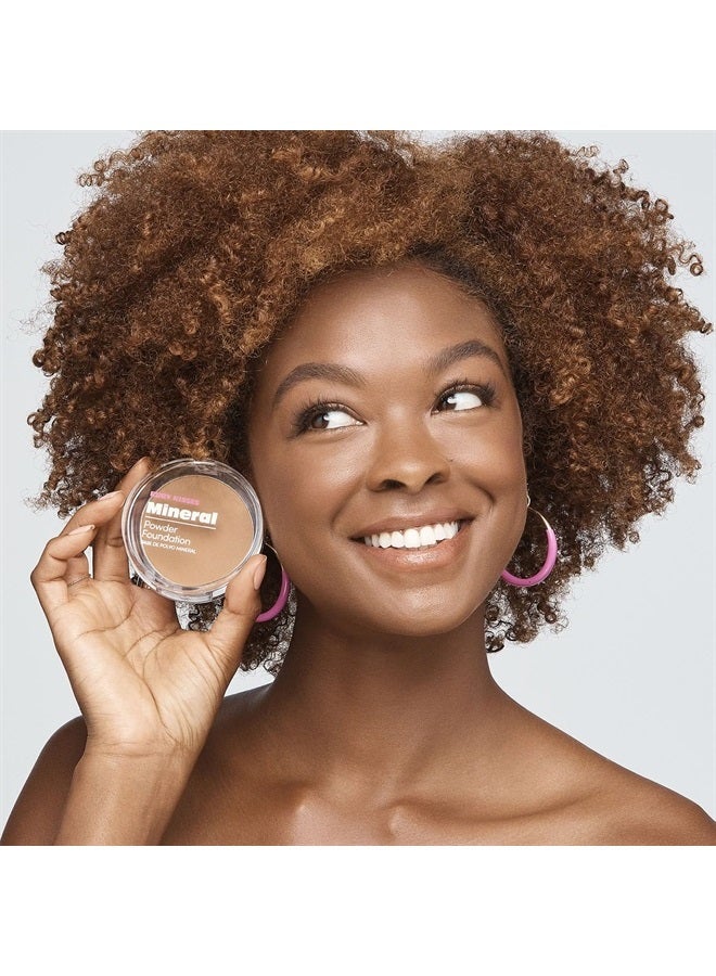 Ruby Kisses Mineral Pressed Powder Foundation, Medium to Full Coverage Natural Finish 0.35 Ounce (Rich Beige)