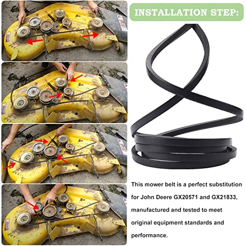 Bonbo Lawn Mower 48" Deck Belt V-Belt Fits for John Deere GX21833 GX20571 48 inch Covered Deck Belt D140 D150 D160 L120 L130 LA130 LA140 LA145 LA155 LA165 X140 etc - Image 3