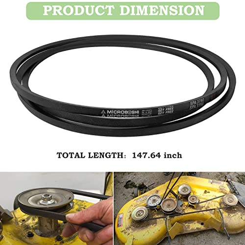 Bonbo Lawn Mower 48" Deck Belt V-Belt Fits for John Deere GX21833 GX20571 48 inch Covered Deck Belt D140 D150 D160 L120 L130 LA130 LA140 LA145 LA155 LA165 X140 etc - Image 4