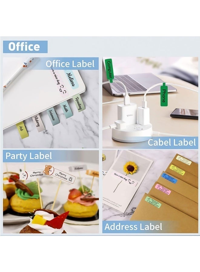 excitat D110 Label Printer, Thermal Label Maker Machine, Labels, Bluetooth Connection, lnkless Printing, Rechargeable, With Label Tape, 1200 mAh, Portable, Suitable for Home, School, Commercial Office, ABS, 100*70mm, White - Image 4