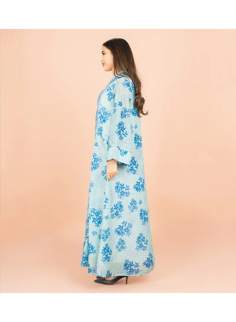 IKKXA  Mandarin Colar Printed Elegant Jalabiya for Women | Best Price UAE