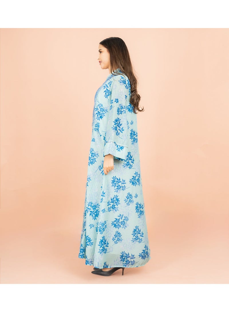 IKKXA Mandarin Colar Printed Elegant Jalabiya - Image 3