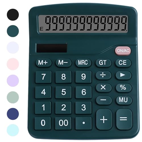PUNGLTD Office Desk Calculator - Dual Power Simple Financial Calculator with Big Button Large Display for Office, Home & School (Green) - Image 1