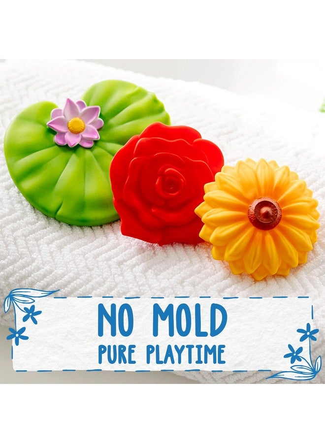 SplashEZ Mold Free Bath Toys for Kids & Toddlers | No Hole Baby Bath Toys | No Mold Floating Flowers for Bathtub Water Pool Shower Infants Babies Ages 0 1 3 6 12 18 Months | 3 pcs Lily Sunflower Rose - Image 3