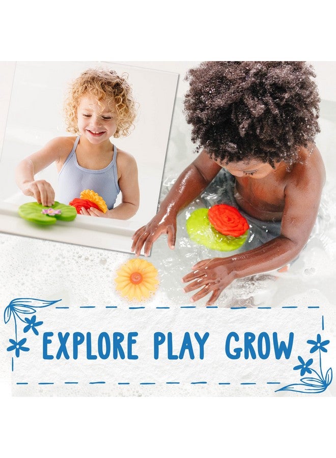 SplashEZ Mold Free Bath Toys for Kids & Toddlers | No Hole Baby Bath Toys | No Mold Floating Flowers for Bathtub Water Pool Shower Infants Babies Ages 0 1 3 6 12 18 Months | 3 pcs Lily Sunflower Rose - Image 5
