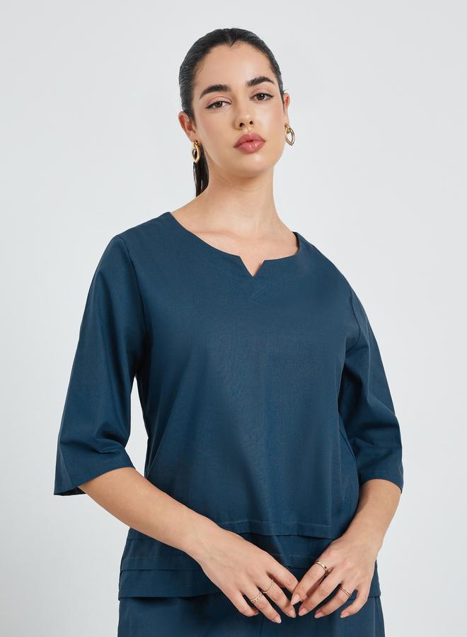 Amirah Women Fold Pleat Top and Wide Leg Modest Set - Image 2