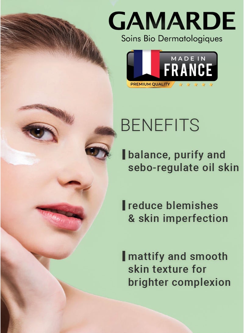 gamarde Sebo-Control Balancing Face Fluid 40ml – Certified Organic Vegan French Skincare for Oily, Acne-Prone & Imperfection-Prone Skin – Mattifies, Purifies, Regulates Sebum, Smoothes Skin Texture – With Essential Oils & Thermal Spring Water - Image 3