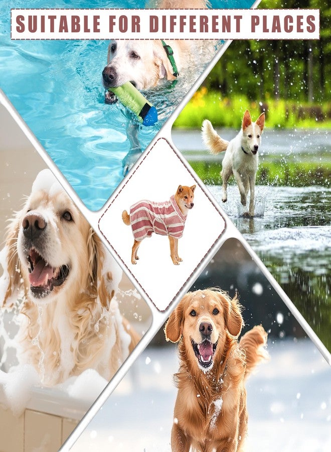 PawSailor Fast‑Drying Dog Bathrobe, Absorbent Striped Pet Towel, Red, L - Image 5