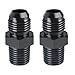 SDZONGES 6AN Male Flare to 14 NPT Fitting 2PCS 6AN Straight Fittings Aluminum Alloy Black - Image 2