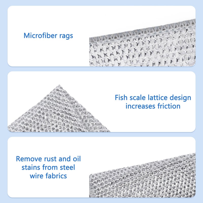 Aidoclip 30pcs Set Non-Scratch Steel Wool Dishcloth - Multi-Use Kitchen Scrubbers, Durable Cleaning Pads for Wet & Dry Use White - Image 5