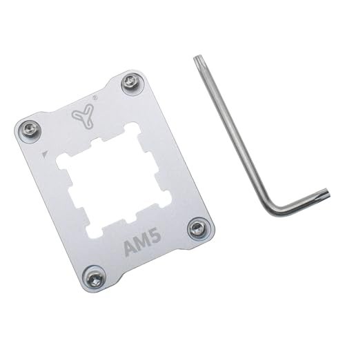 FDXGYH 1 Pcs AM5 CPU Fix Holder Aluminum Alloy Anti-Bending Contact Frame with Screw Screwdriver for AM5 Motherboard Slot, X670, B650 Series Chipset (Silver) - Image 1