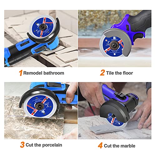 BRSCHNITT Super Thin Diamond Porcelain Saw Blade with X Teeth,BRSCHNITT3pcs 3 Inch (75mm) x Arbor 10mm Angle Grinder Diamond Cutting Disc for Dry/Wet Cutting Porcelain Tile Ceramic Marble Granite - Image 3