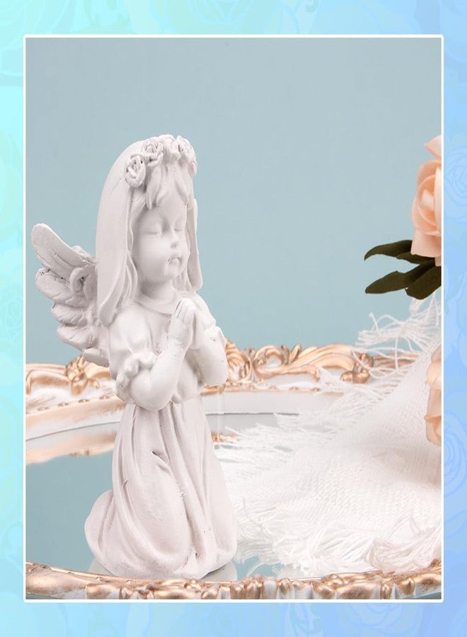 Comidox 1Pcs Sweet Resin Praying Angel Statue 4.3 Inches Girl Angel Figurine Beautiful Kneeling Angel Sculpture for Home Office and Garden Décor - Image 5