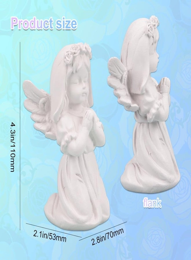 Comidox 1Pcs Sweet Resin Praying Angel Statue 4.3 Inches Girl Angel Figurine Beautiful Kneeling Angel Sculpture for Home Office and Garden Décor - Image 2