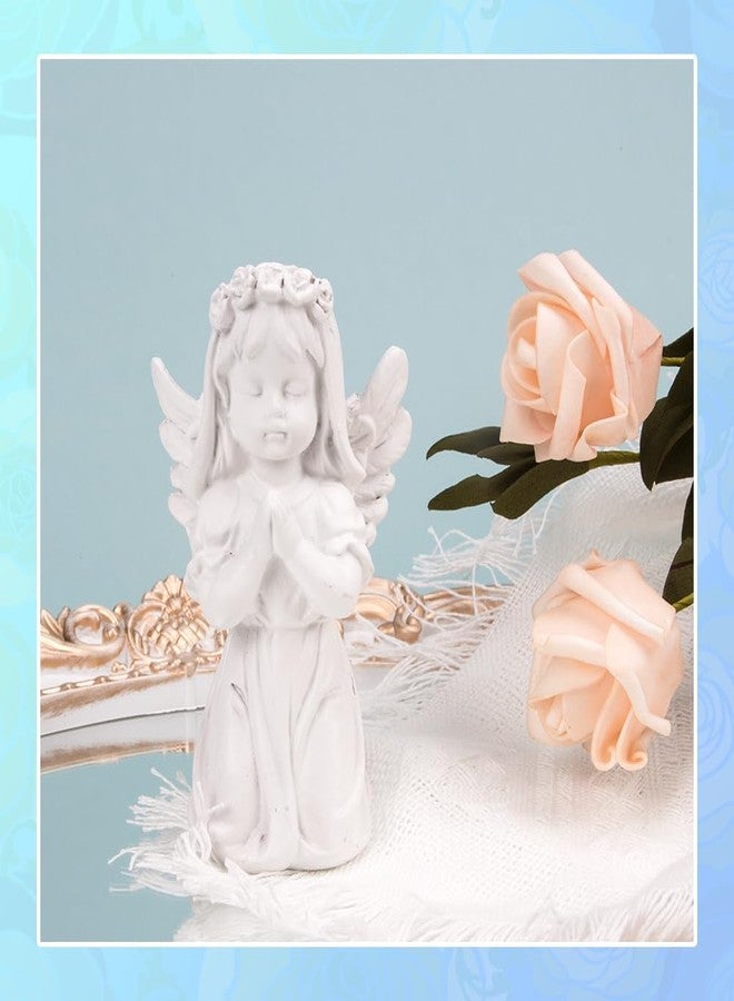 Comidox 1Pcs Sweet Resin Praying Angel Statue 4.3 Inches Girl Angel Figurine Beautiful Kneeling Angel Sculpture for Home Office and Garden Décor - Image 4