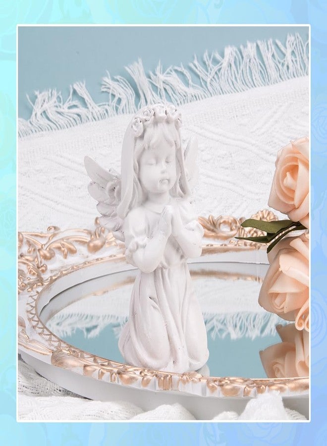 Comidox 1Pcs Sweet Resin Praying Angel Statue 4.3 Inches Girl Angel Figurine Beautiful Kneeling Angel Sculpture for Home Office and Garden Décor - Image 3