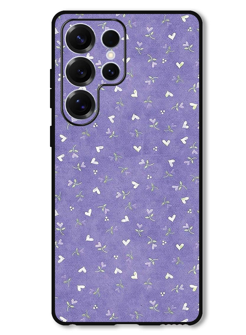 Theodor Protective Case Anti Scratch Shock Proof Bumper Cover For Samsung Galaxy S25 Ultra Hearts Purple Background - Image 1
