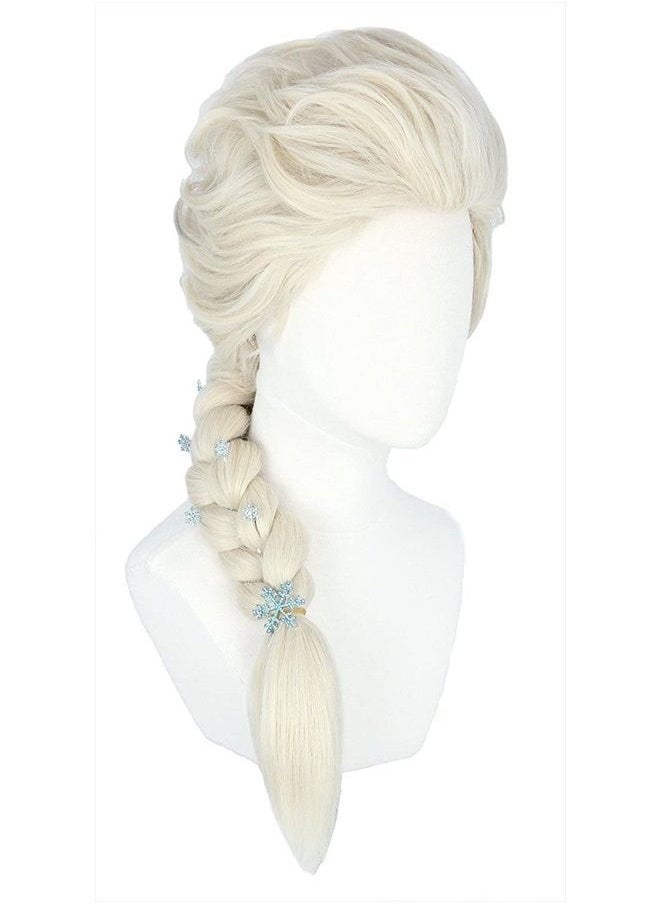 Topcosplay Cosplay Wig Blonde+6 Hairpins Long Braid Hair Halloween Costume Princess Wigs  - Image 1