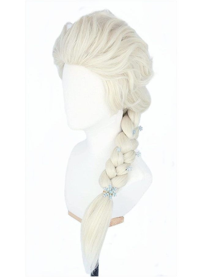Topcosplay Cosplay Wig Blonde+6 Hairpins Long Braid Hair Halloween Costume Princess Wigs  - Image 2