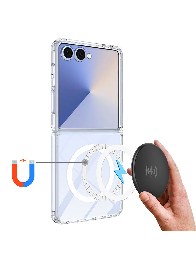 Theodor Magnetic Case for Samsung Galaxy Z Flip 7 Compatible with MagSafe Wireless Charging, Shockproof Phone Bumper Cover Abstract saxophone - Image 5
