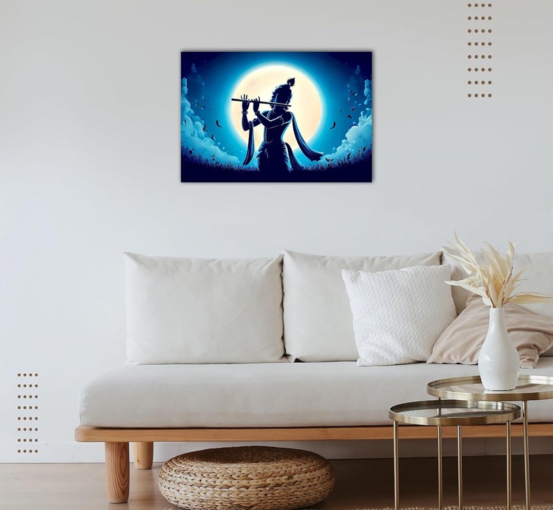 ANAADI ملصق صورة أنادي كريشنا جي بدون إطار لتزيين المنزل والمكتب 12x18 بوصة تصميم 7 - Image 3