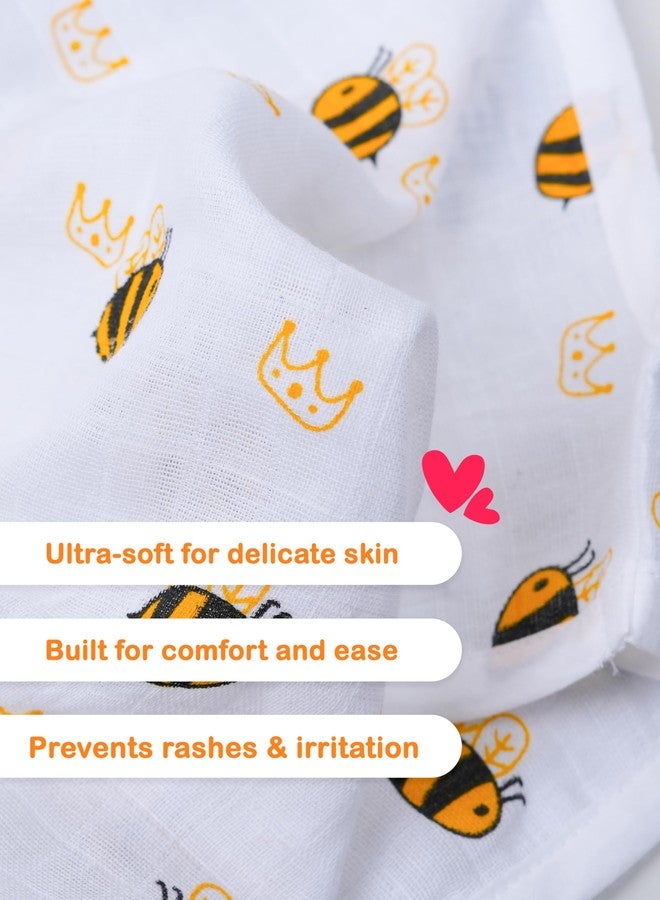 Kidbea Cotton Muslin Jhabla for Newborn Boys & Girls Sleeveless V-Neck Vest with Button Closure | Cute Multi Printed Baby Jabla, Pack of 2 (6-9 Months) - Image 2