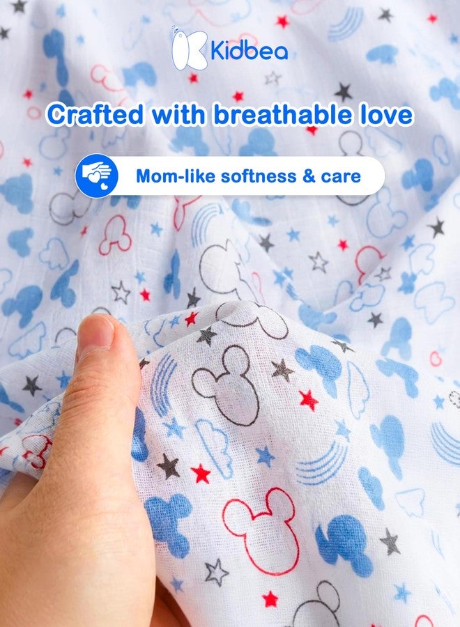Kidbea Cotton Muslin Jhabla for Newborn Boys & Girls Sleeveless V-Neck Vest with Button Closure | Cute Multi Printed Baby Jabla, Pack of 2 (6-9 Months) - Image 3