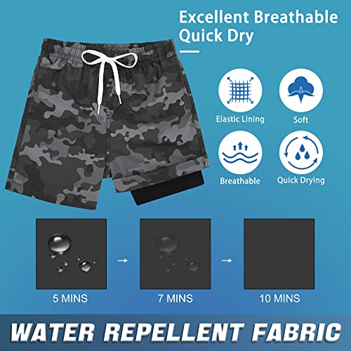 swimsobo سروال سباحة للشباب من swimsobo مقاس 14-16 بدلة سباحة للأطفال باللون الأسود مع تصميم تمويه - Image 5