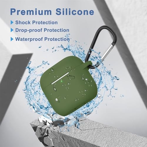 Meliya Case for AirPods 4 (2024), Wireless Charging, Powerful Drop Protection, Tough Magnetic Cover with Cleaning Pen for Apple AirPods 4th Generation- Green - Image 3