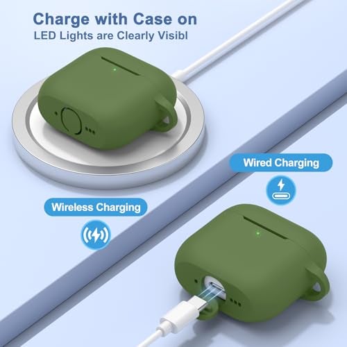 Meliya Case for AirPods 4 (2024), Wireless Charging, Powerful Drop Protection, Tough Magnetic Cover with Cleaning Pen for Apple AirPods 4th Generation- Green - Image 2