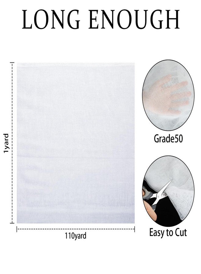 Bememo Bleached Cheesecloth for Straining Extra Large 110 Yard 100% Natural Cotton Grade 50 Cheese Cloth for Wedding Decoration, Polishing, Straining, White (Grade 50,110 x 1 Yard) - Image 3