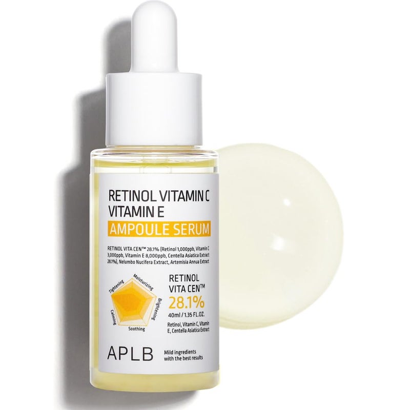 APLB Retinol Vitamin C Vitamin E Ampoule Serum RETINOL VITA CEN 281 135 FLOZKorean Skincare Long lasting moisturizing Revitalize for gentle and improve skin texture
