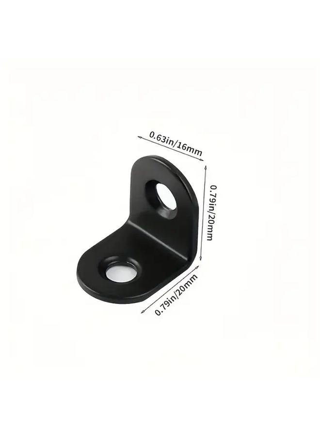 Black 12 Pcs Heavy Duty L Shaped Brackets Right Angle Reinforcement Metal Adjustable Height For Chairs Cabinets Shelves Office Furniture Durable Sturdy Cabinet Support - Image 2