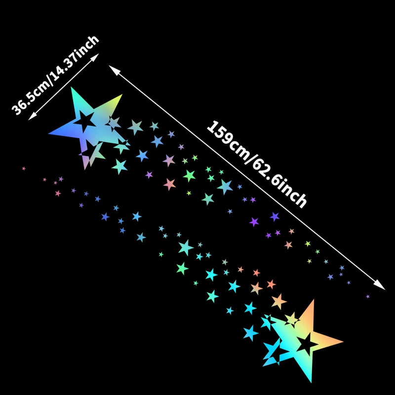 TOMALL 1 Pair 62.6'' Stars Graphics Vinyl Decals for Car Body Door Sides Universal Waterproof Stars Stickers Decoration for Vehicles SUV Truck Off-Road Home Wall (Gradient) - Image 2