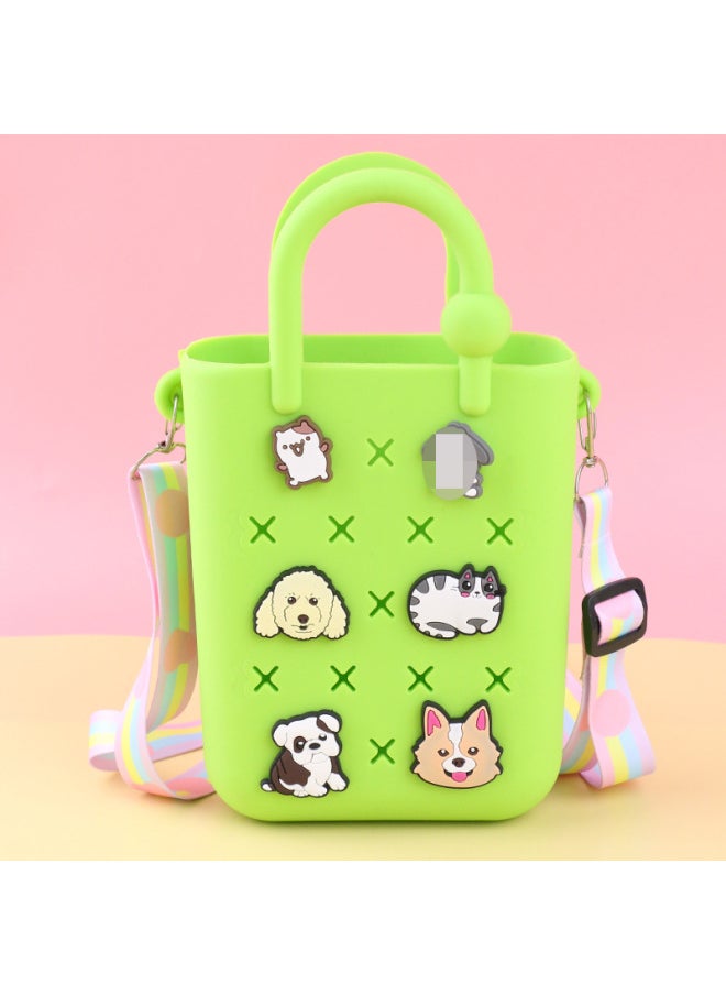 Loquat DIY Hole Bag Cute Accessories Summer Beach Vacation Handbag Colorful Hole Bag DIY Beach Bag Jelly Bag-Colors:7  - Image 5
