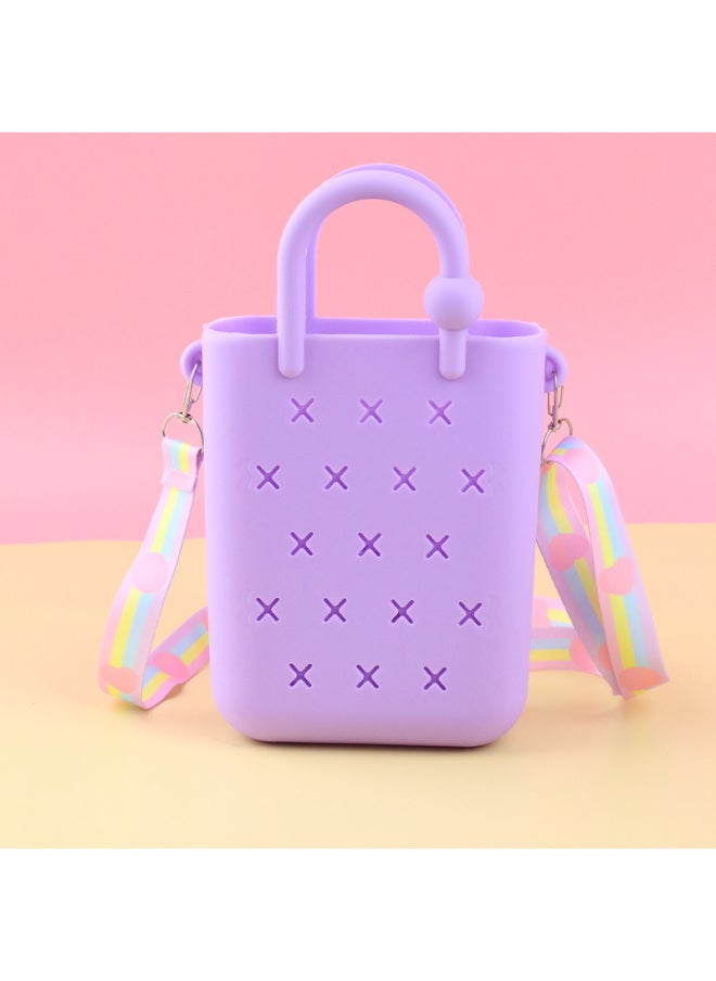 Loquat DIY Hole Bag Cute Accessories Summer Beach Vacation Handbag Colorful Hole Bag DIY Beach Bag Jelly Bag-Colors:7  - Image 1