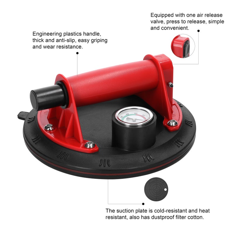 Manual Vacuum Suction Cup 100kg High Bearing Capacity Hand-pump Sucker Heavy Duty Vacuum Ceramic Tile Lifter for Granite Glass Lifting Tool - Image 3