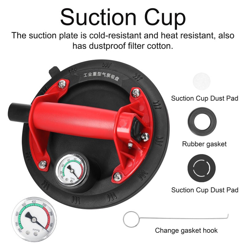 Manual Vacuum Suction Cup 100kg High Bearing Capacity Hand-pump Sucker Heavy Duty Vacuum Ceramic Tile Lifter for Granite Glass Lifting Tool - Image 2