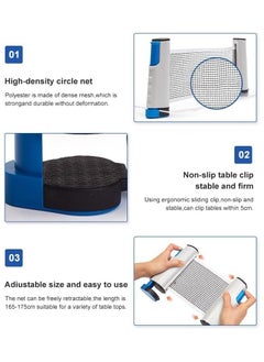 Generic Retractable Table Tennis Net, Ping Pong Holder, Adjustable Retractable Replacement for Any Portable Travel Table, Multi Color  - Image 4