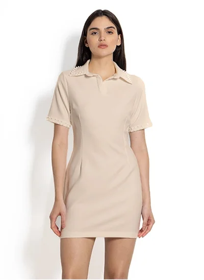 SHAPES Pearl Trim Mini Dress