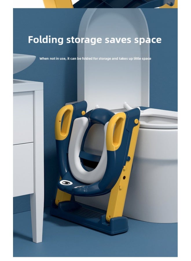 ORiTi Auxiliary Toilet Ladder, Toilet Seat Supplies, Baby And Toddler Ladder Folding Toilet Seat - Pink - Image 5