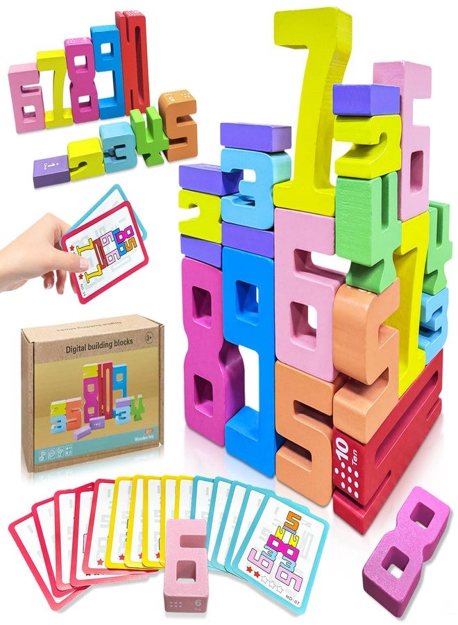 rytopt Wooden Number Building Blocks, 20Pcs Numbers, Math Learning Toys, 1-10 Building Blocks, Wooden Blocks, Classroom Must Haves, Back to School Supplies, School Supplies - Image 1