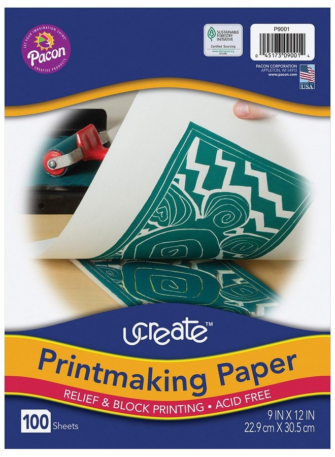 UCreate Printmaking Paper, White, 9" x 12", 100 Sheets - Image 1