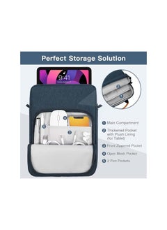 YARDHOBI 9 11 Inch Tablet Sleeve Bag Handle Carrying Case With Shoulder Strap Protective Bag Carrying Case With Pocket Fits Ipad Pro 11 Inch Ipad 10Th 10.9 Ipad 9 8 7Th Generation 10.2 Navy Blue  - Image 3